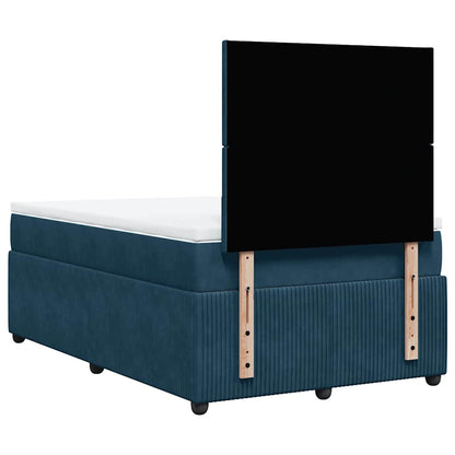 Boxspringbett mit Matratze Dunkelblau 120x200 cm Samt
