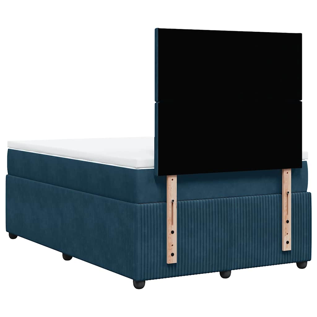 Boxspringbett mit Matratze Dunkelblau 120x200 cm Samt