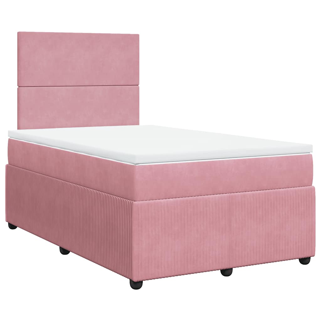 Boxspringbett mit Matratze Rosa 120x200 cm Samt