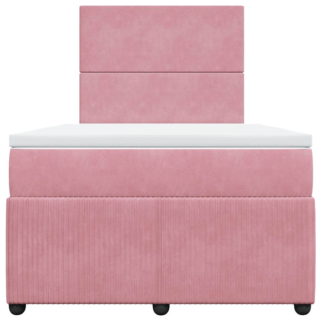 Boxspringbett mit Matratze Rosa 120x200 cm Samt