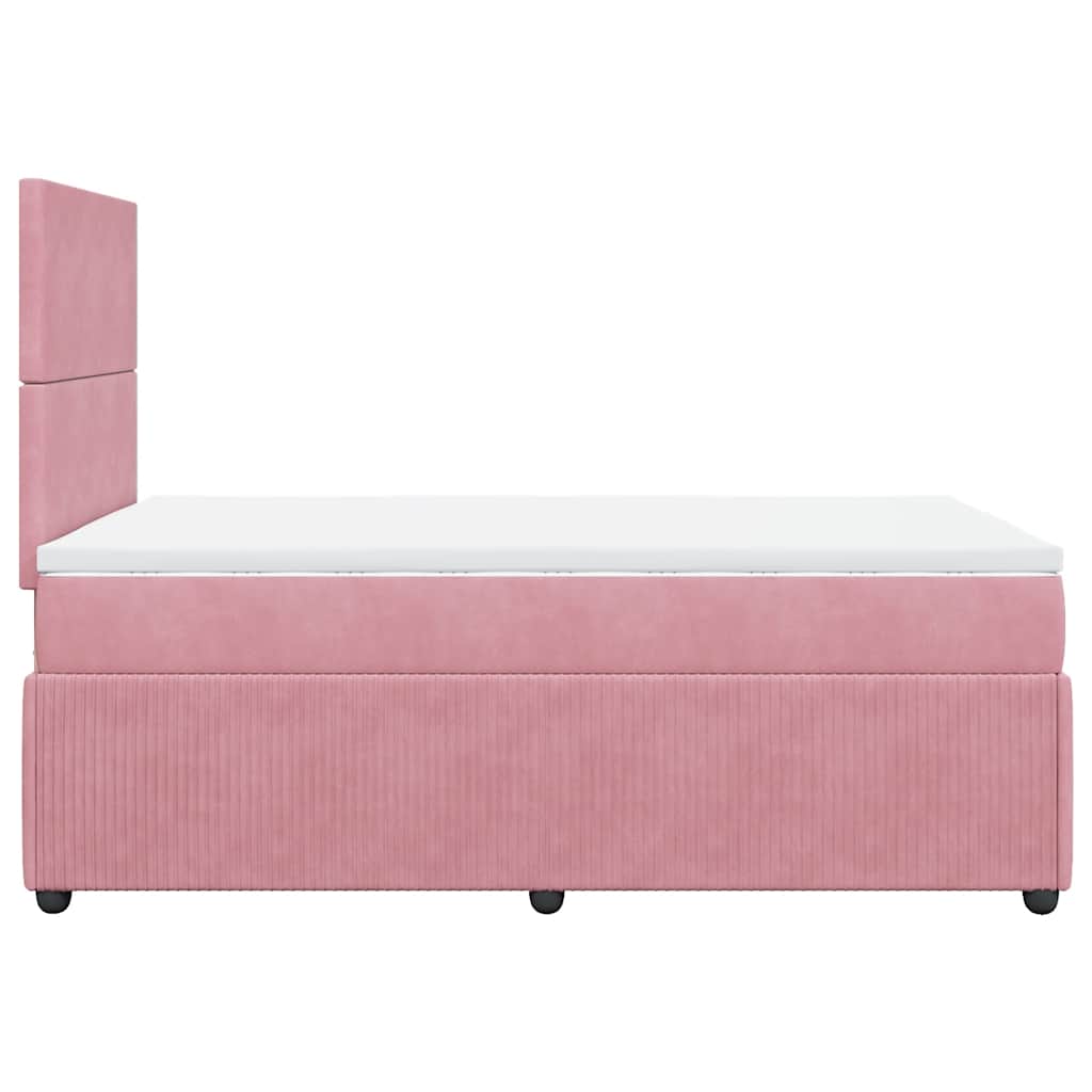Boxspringbett mit Matratze Rosa 120x200 cm Samt