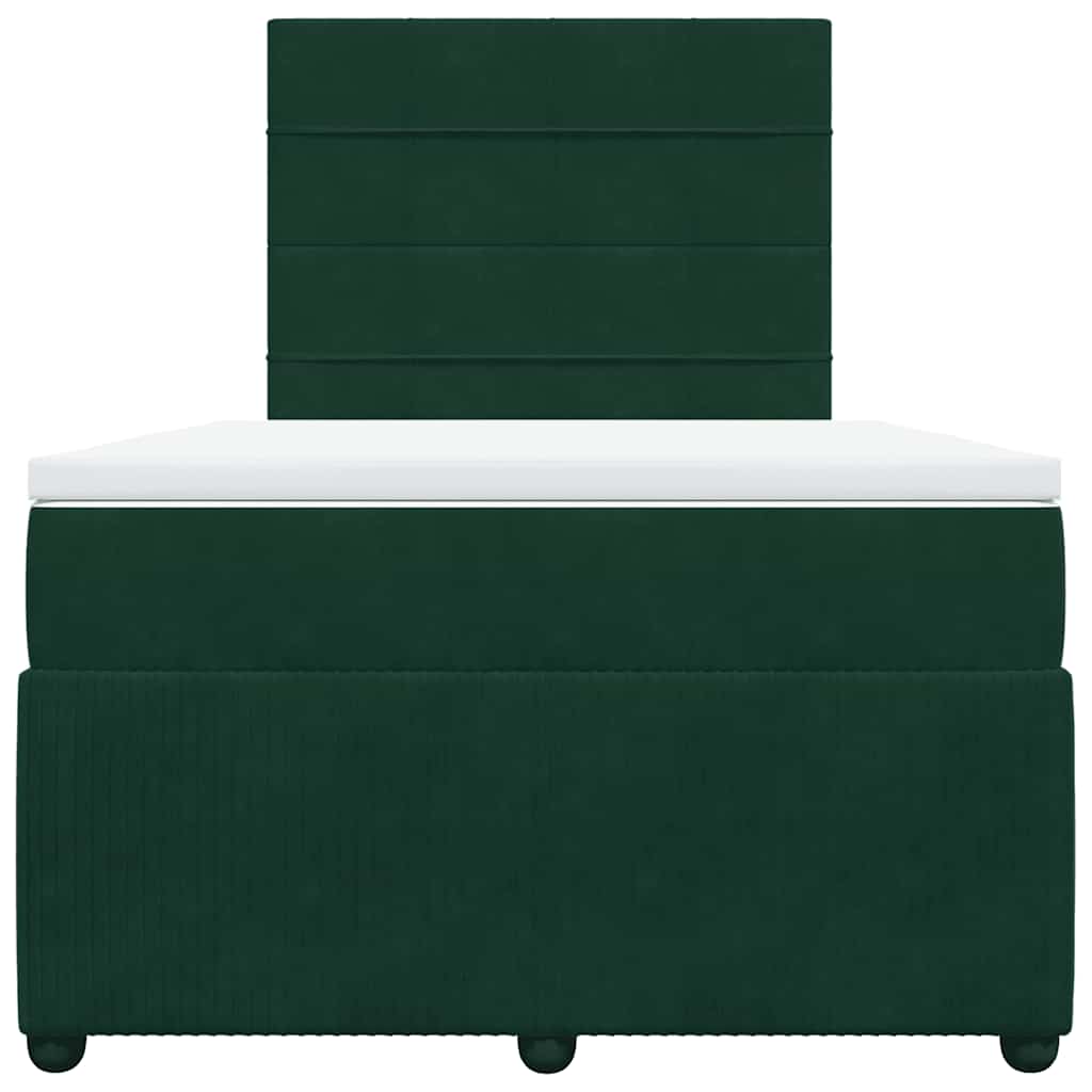 Boxspringbett mit Matratze Dunkelgrün 120x200 cm Samt