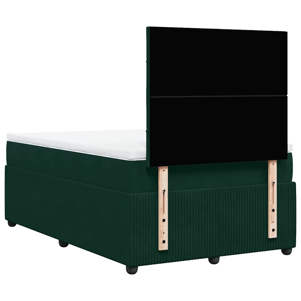 Boxspringbett mit Matratze Dunkelgrün 120x200 cm Samt