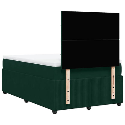 Boxspringbett mit Matratze Dunkelgrün 120x200 cm Samt