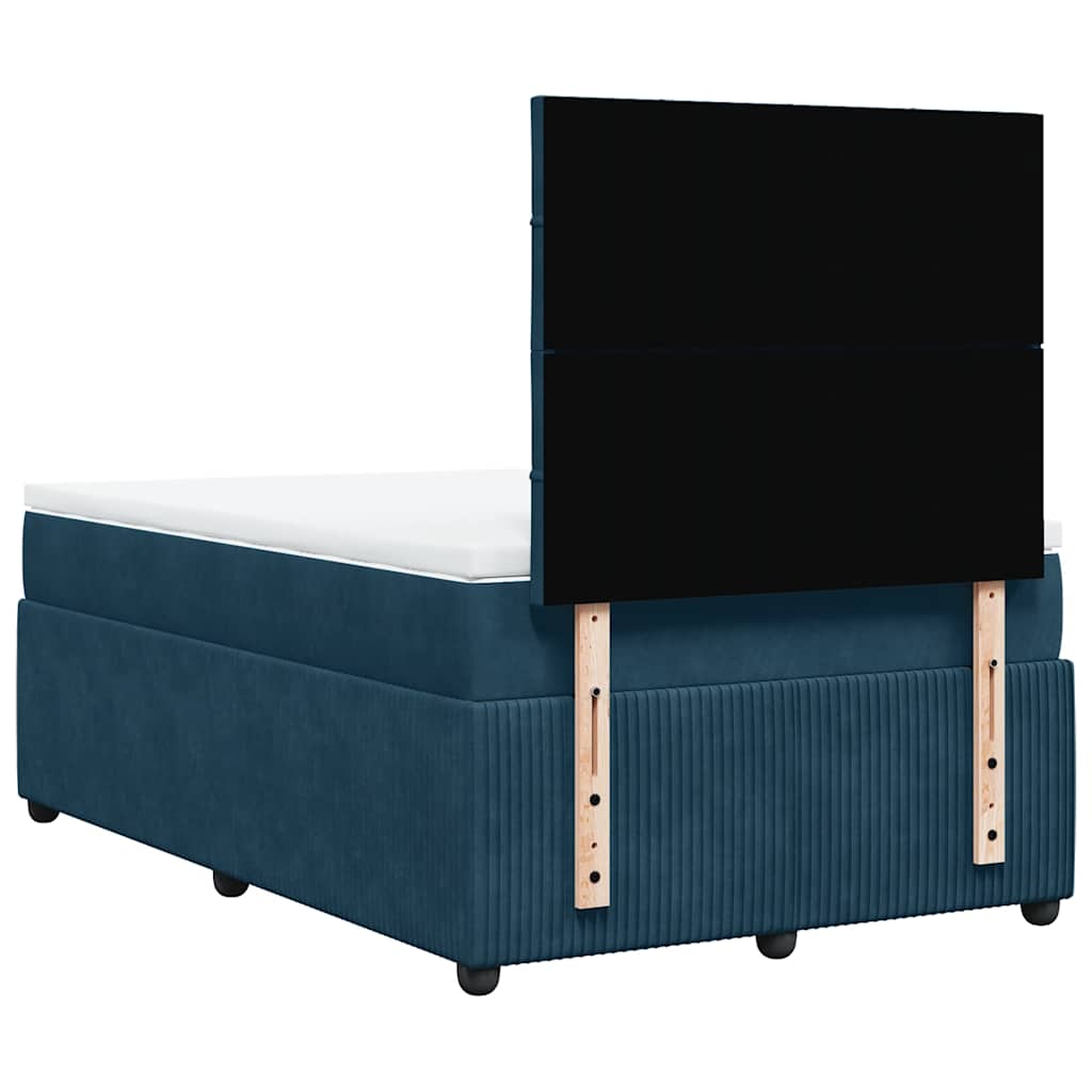 Boxspringbett mit Matratze Dunkelblau 120x200 cm Samt