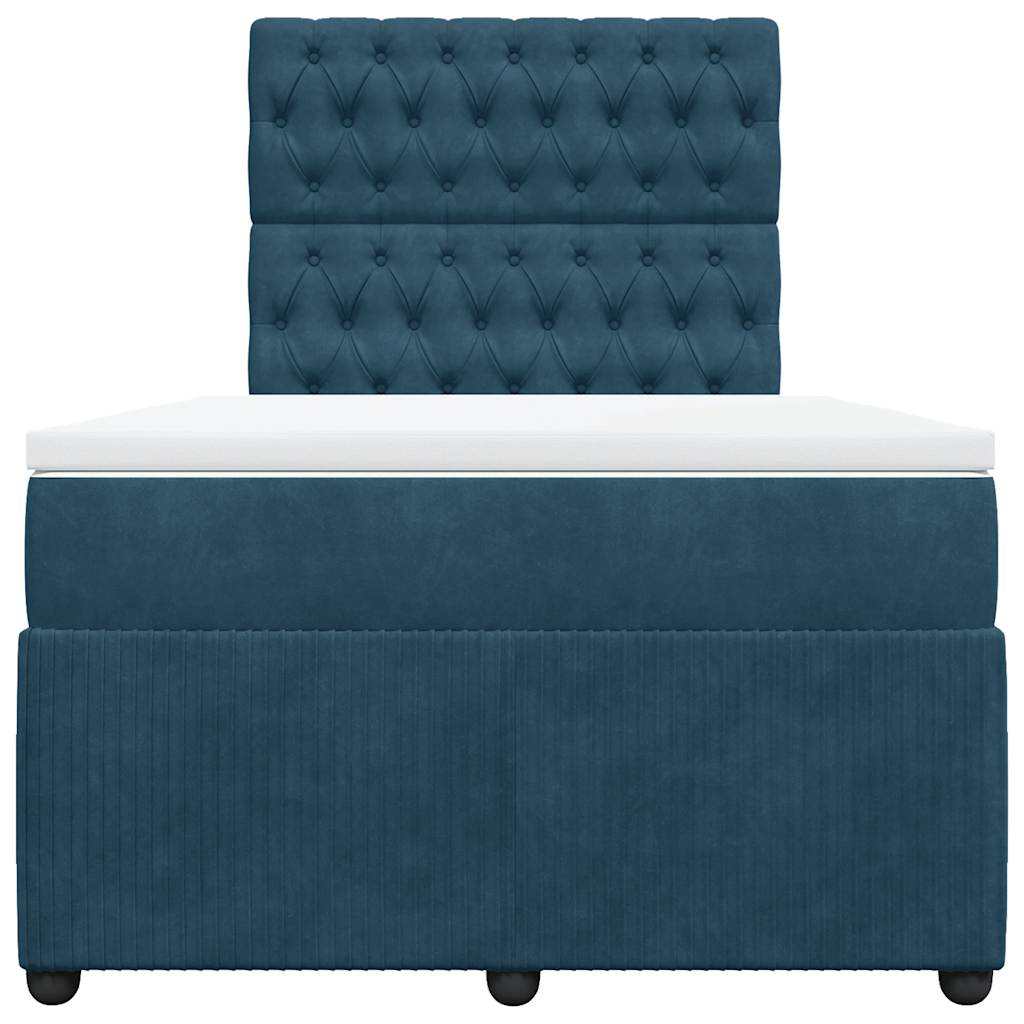 Boxspringbett mit Matratze Dunkelblau 120x200 cm Samt