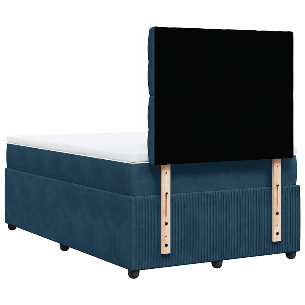 Boxspringbett mit Matratze Dunkelblau 120x200 cm Samt