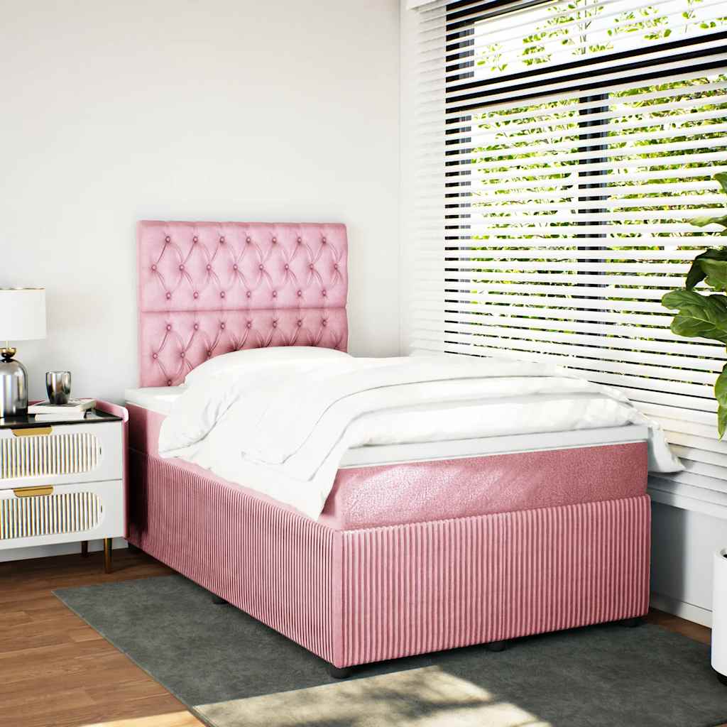 Boxspringbett mit Matratze Rosa 120x200 cm Samt