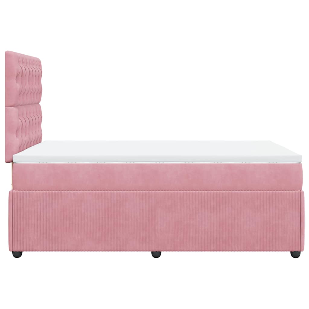 Boxspringbett mit Matratze Rosa 120x200 cm Samt