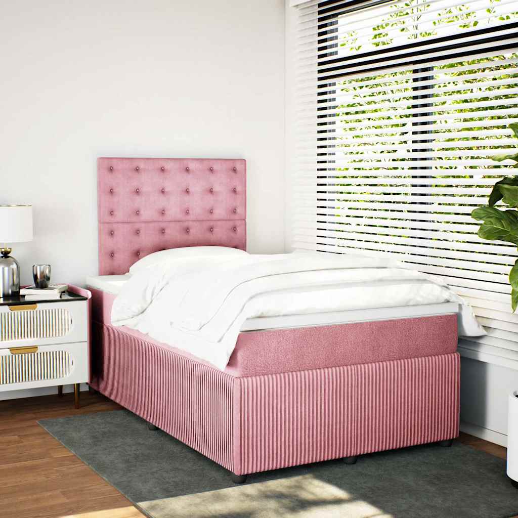 Boxspringbett mit Matratze Rosa 120x200 cm Samt