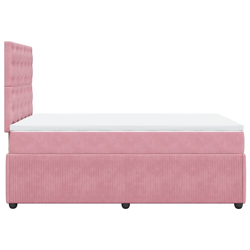 Boxspringbett mit Matratze Rosa 120x200 cm Samt