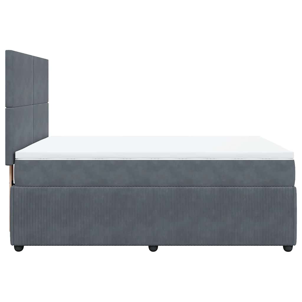 Boxspringbett mit Matratze Dunkelgrau 140x190 cm Samt