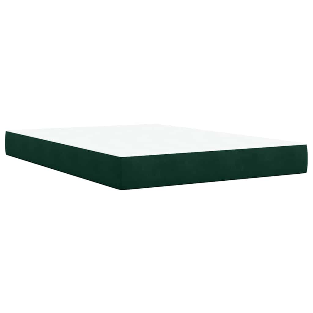 Boxspringbett mit Matratze Dunkelgrün 140x190 cm Samt