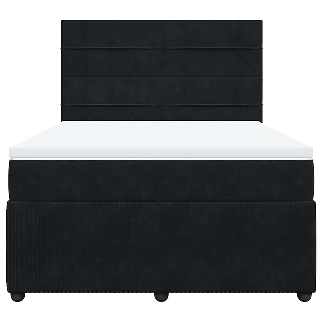 Boxspringbett mit Matratze Schwarz 140x190 cm Samt