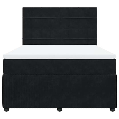 Boxspringbett mit Matratze Schwarz 140x190 cm Samt