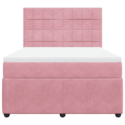 Boxspringbett mit Matratze Rosa 140x190 cm Samt