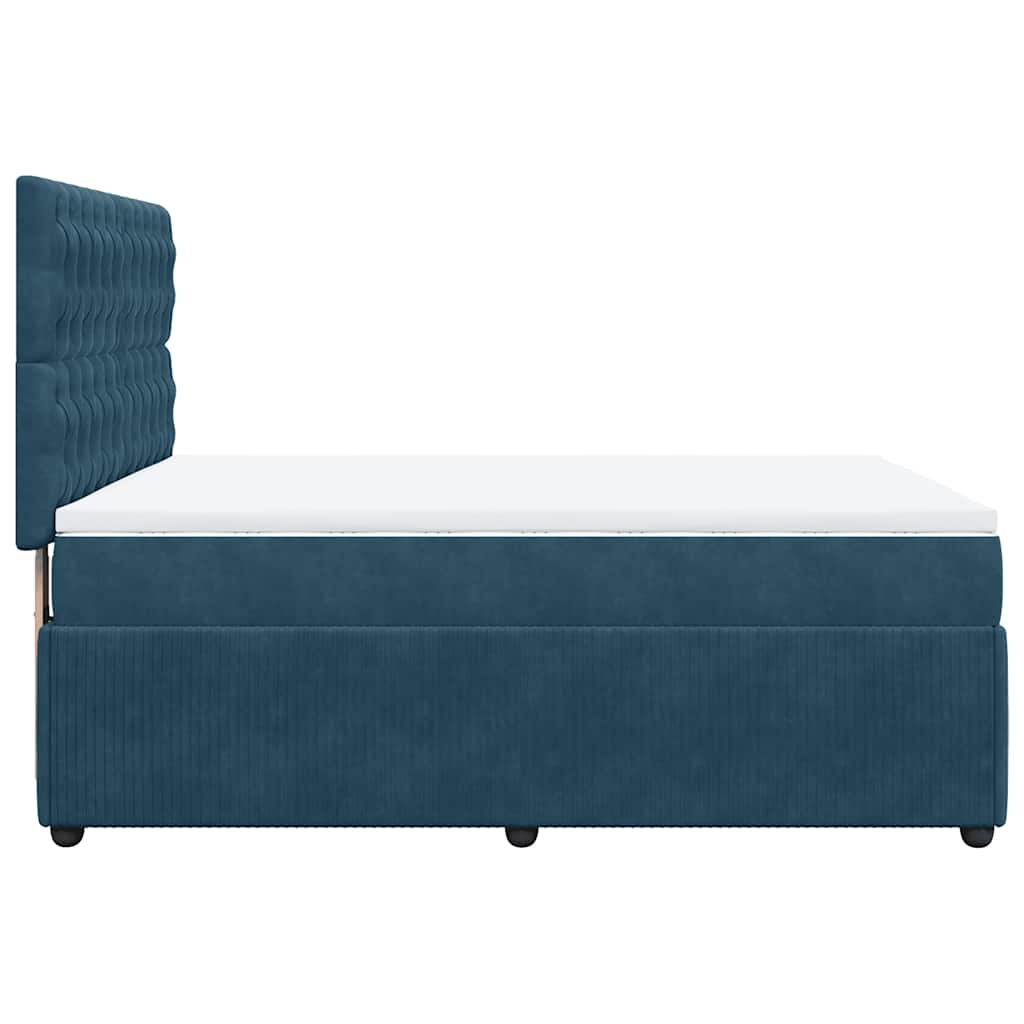 Boxspringbett mit Matratze Dunkelblau 140x190 cm Samt