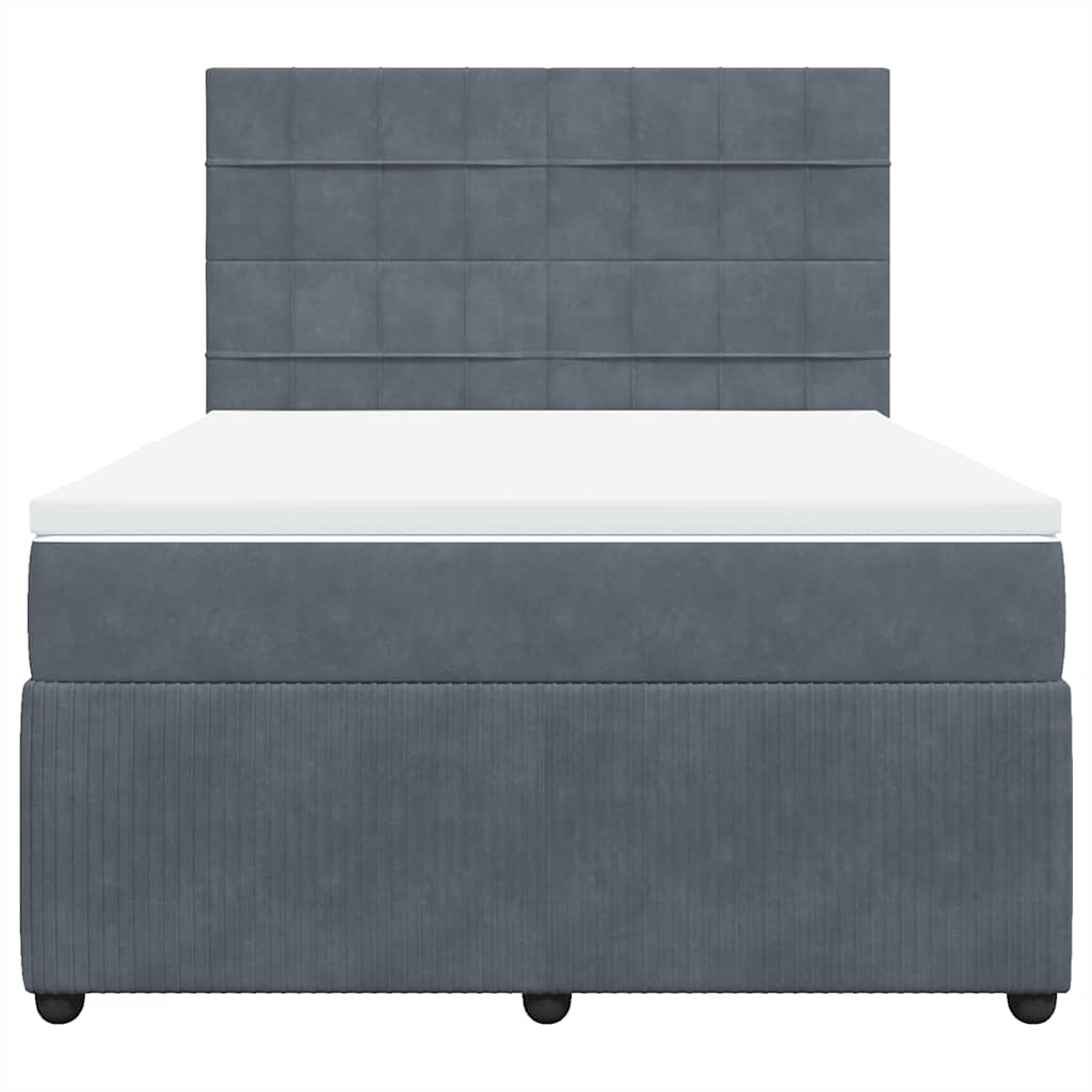 Boxspringbett mit Matratze Dunkelgrau 160x200 cm Samt