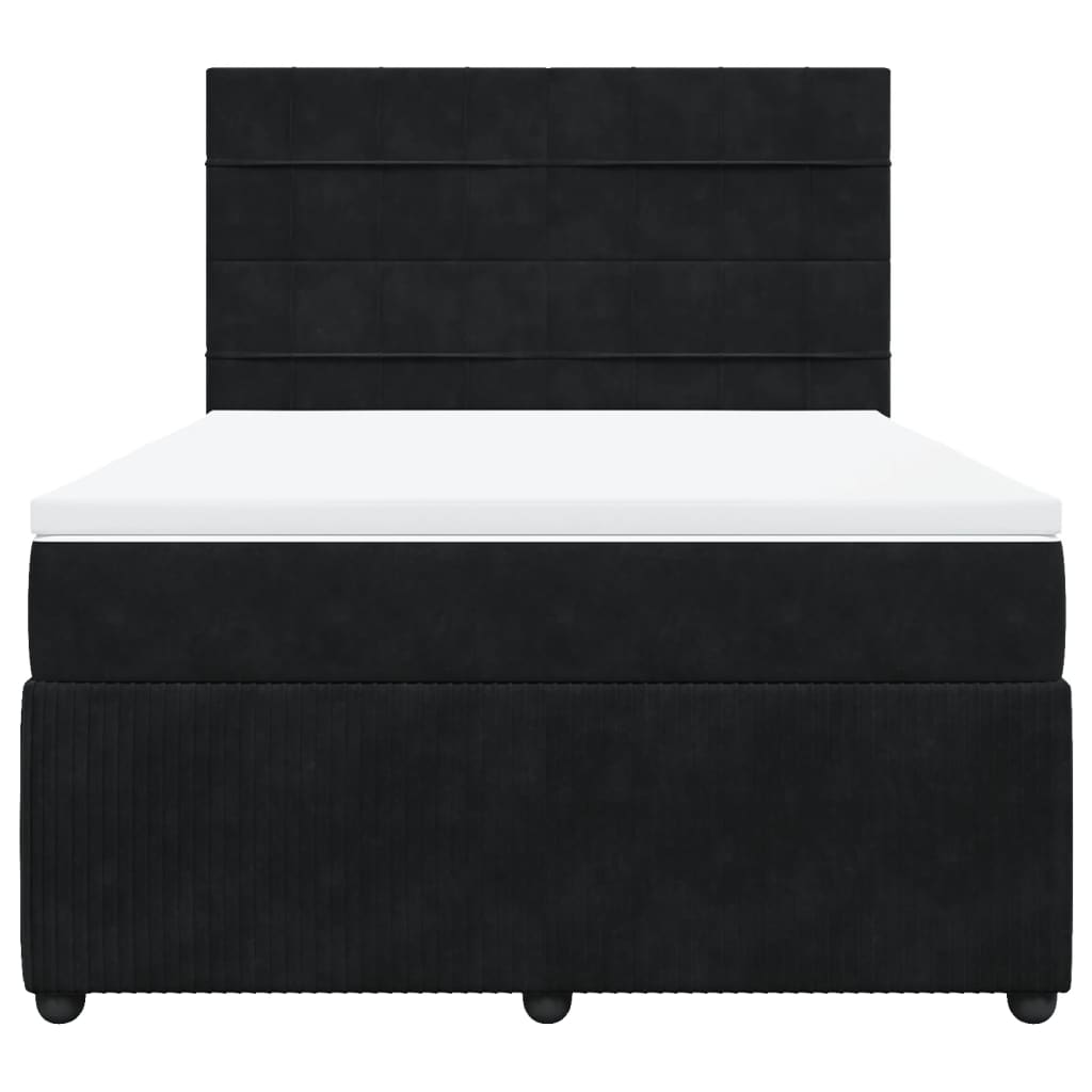 Box spring bed with mattress black 160x200 cm velvet