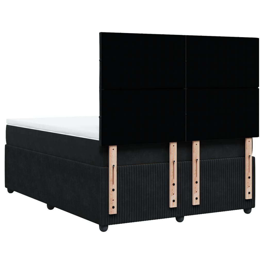 Box spring bed with mattress black 160x200 cm velvet