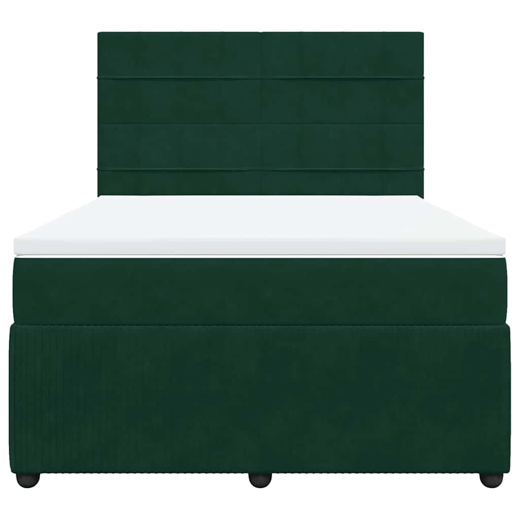 Boxspringbett mit Matratze Dunkelgrün 160x200 cm Samt