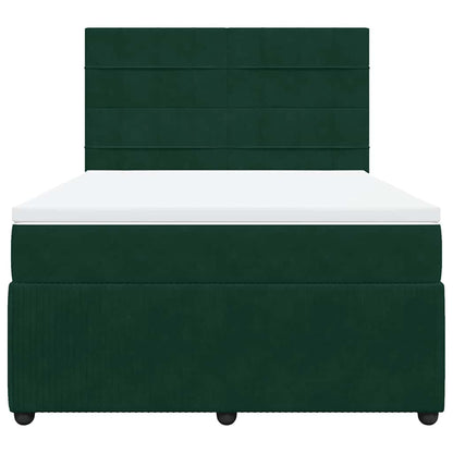 Boxspringbett mit Matratze Dunkelgrün 160x200 cm Samt