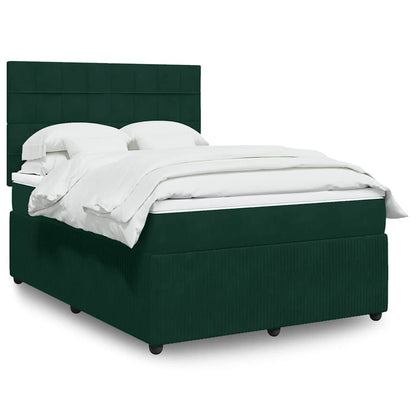 Boxspringbett mit Matratze Dunkelgrün 160x200 cm Samt