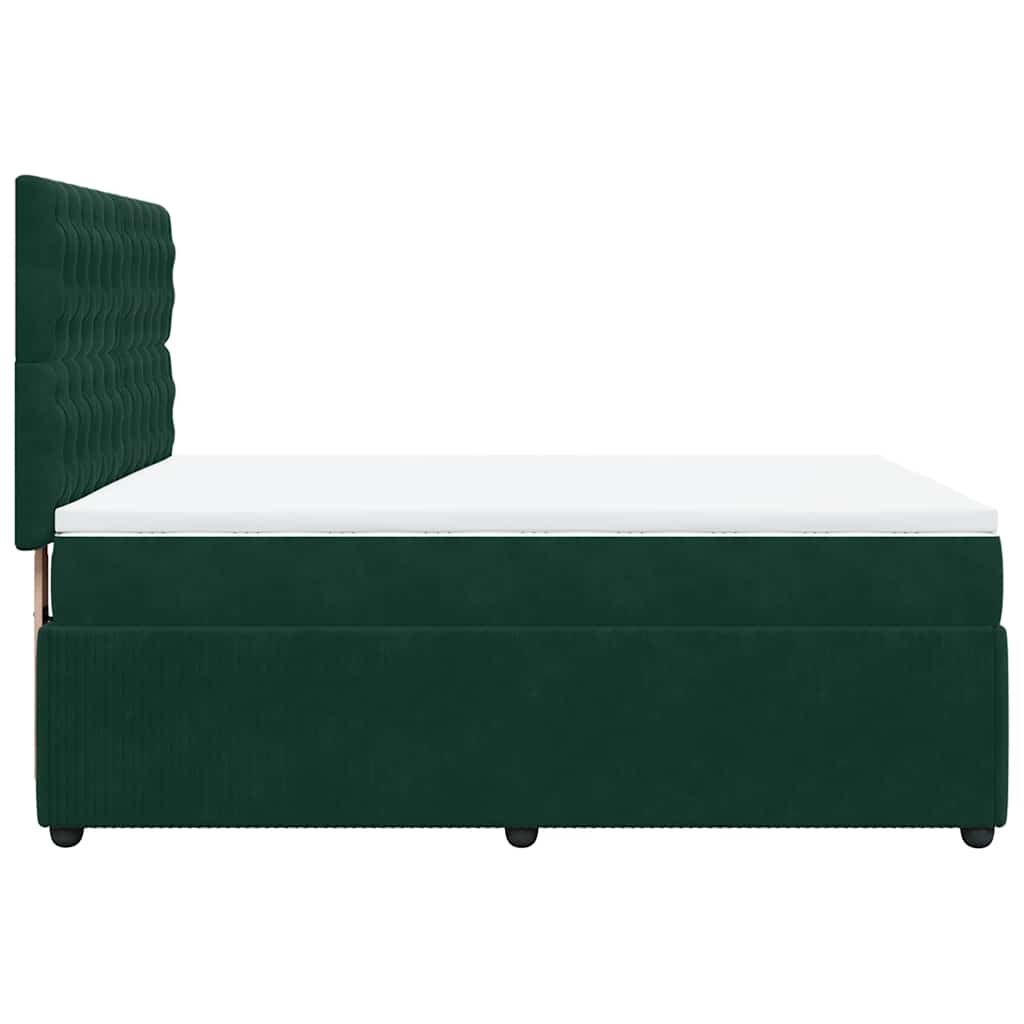 Boxspringbett mit Matratze Dunkelgrün 160x200 cm Samt
