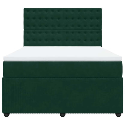 Boxspringbett mit Matratze Dunkelgrün 160x200 cm Samt