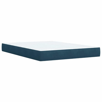 Boxspringbett mit Matratze Dunkelblau 160x200 cm Samt