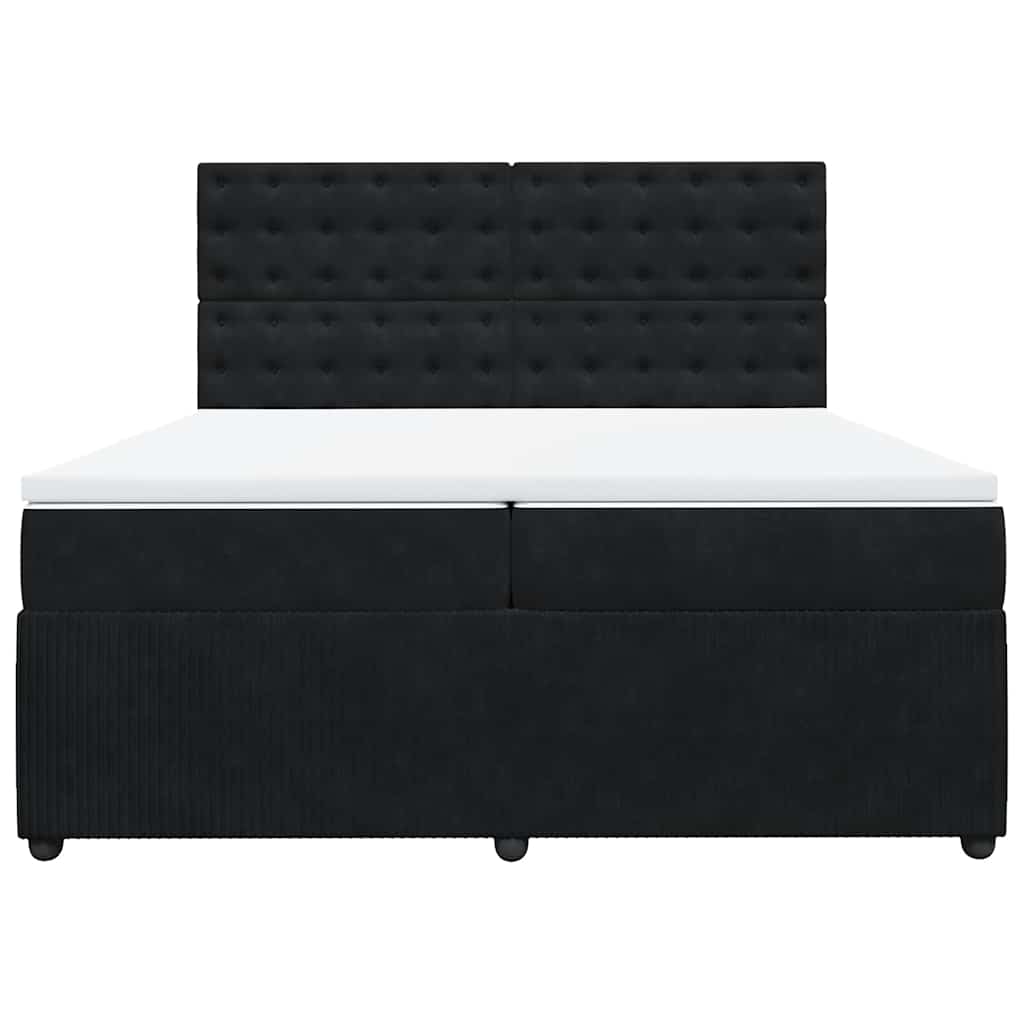 Boxspringbett mit Matratze Schwarz 200x200 cm Samt