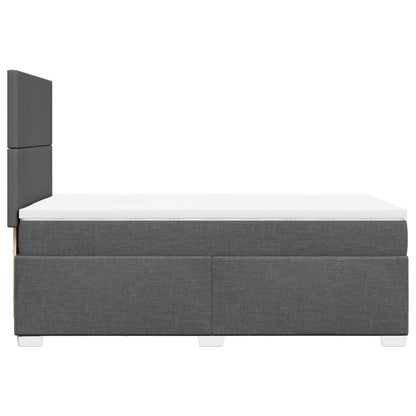 Boxspringbett mit Matratze Dunkelgrau 80x200 cm Stoff