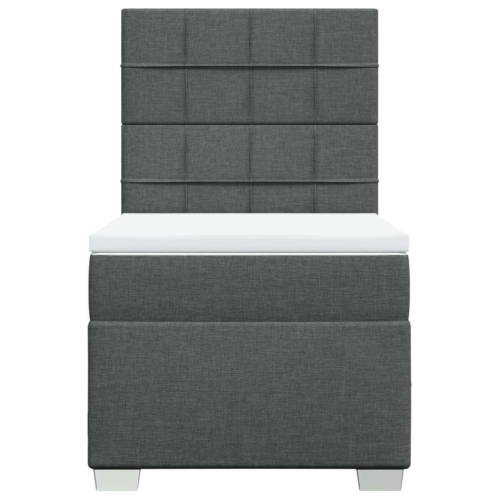 Boxspringbett mit Matratze Dunkelgrau 80x200 cm Stoff