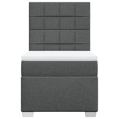 Boxspringbett mit Matratze Dunkelgrau 80x200 cm Stoff