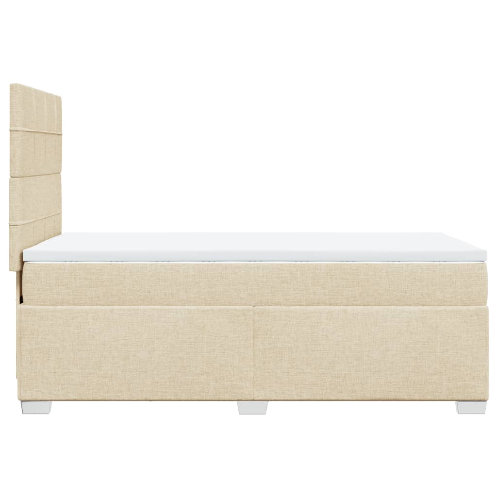 Boxspringbett mit Matratze Creme 90x190 cm Stoff