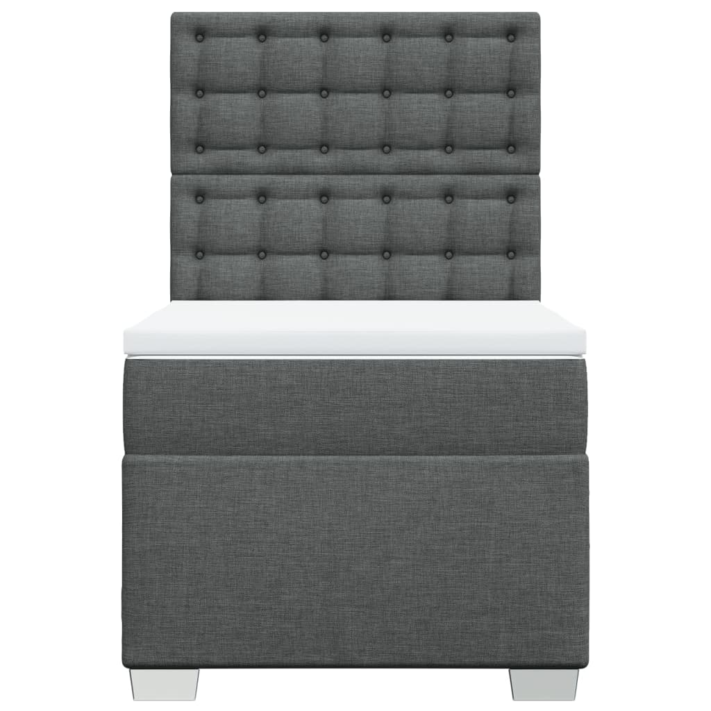 Boxspringbett mit Matratze Dunkelgrau 90x190 cm Stoff