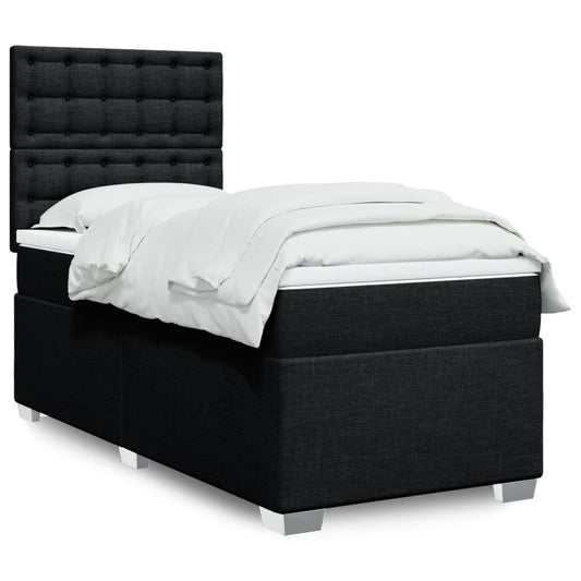 Boxspringbett mit Matratze Schwarz 90x190 cm Stoff