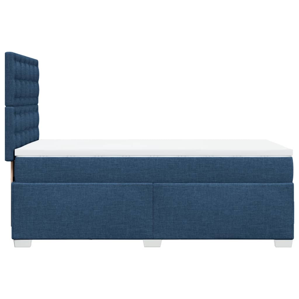 Boxspringbett mit Matratze Blau 90x190 cm Stoff