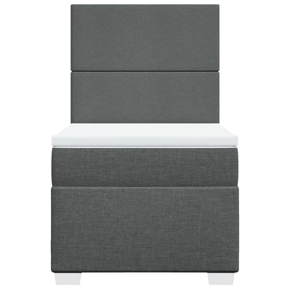 Boxspringbett mit Matratze Dunkelgrau 90x200 cm Stoff