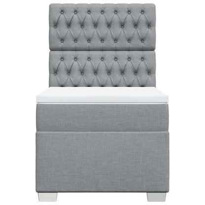 Boxspringbett mit Matratze Hellgrau 100x200 cm Stoff