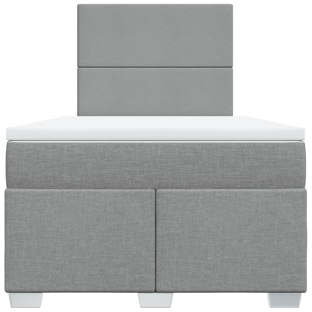 Boxspringbett mit Matratze Hellgrau 120x190 cm Stoff