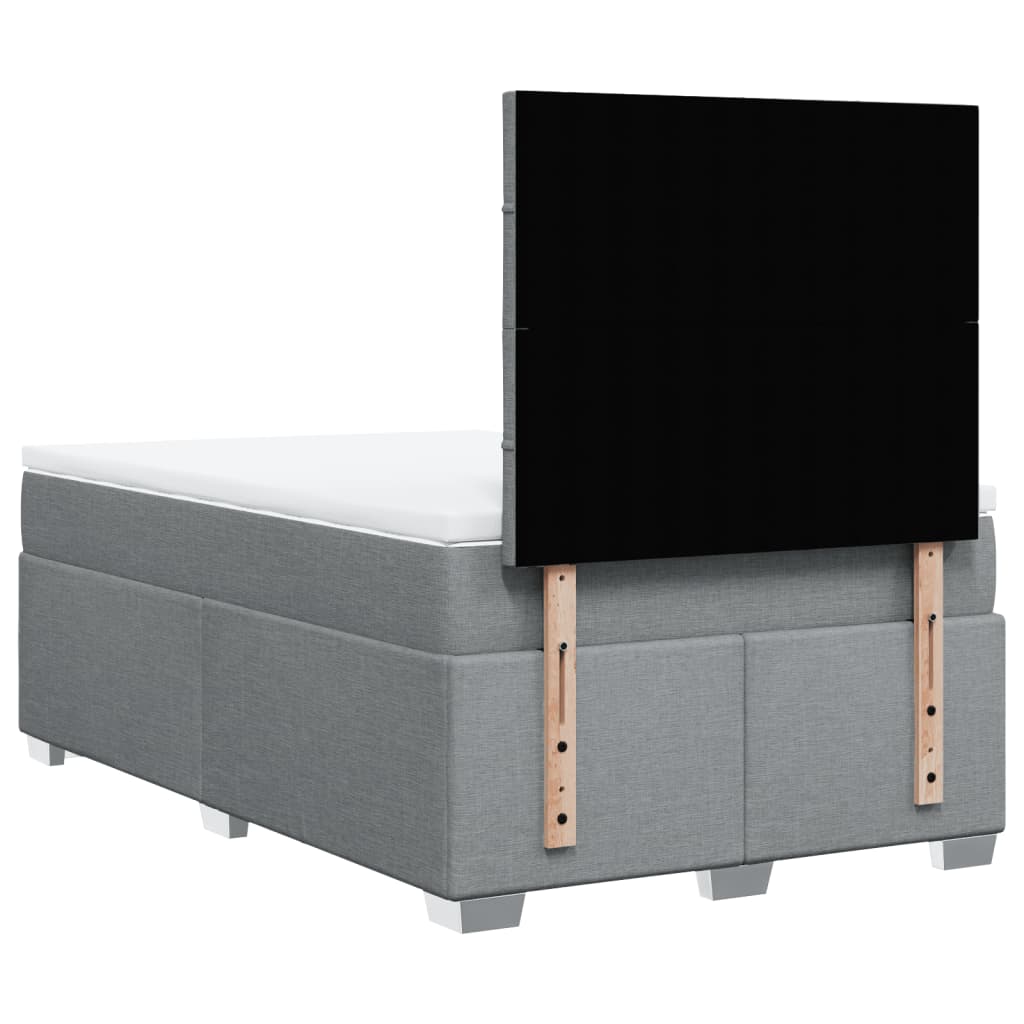 Boxspringbett mit Matratze Hellgrau 120x190 cm Stoff