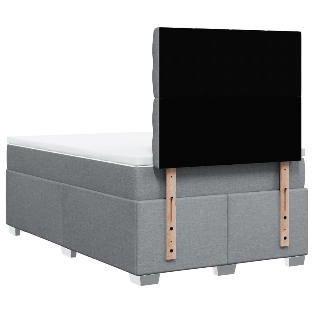 Boxspringbett mit Matratze Hellgrau 120x190 cm Stoff