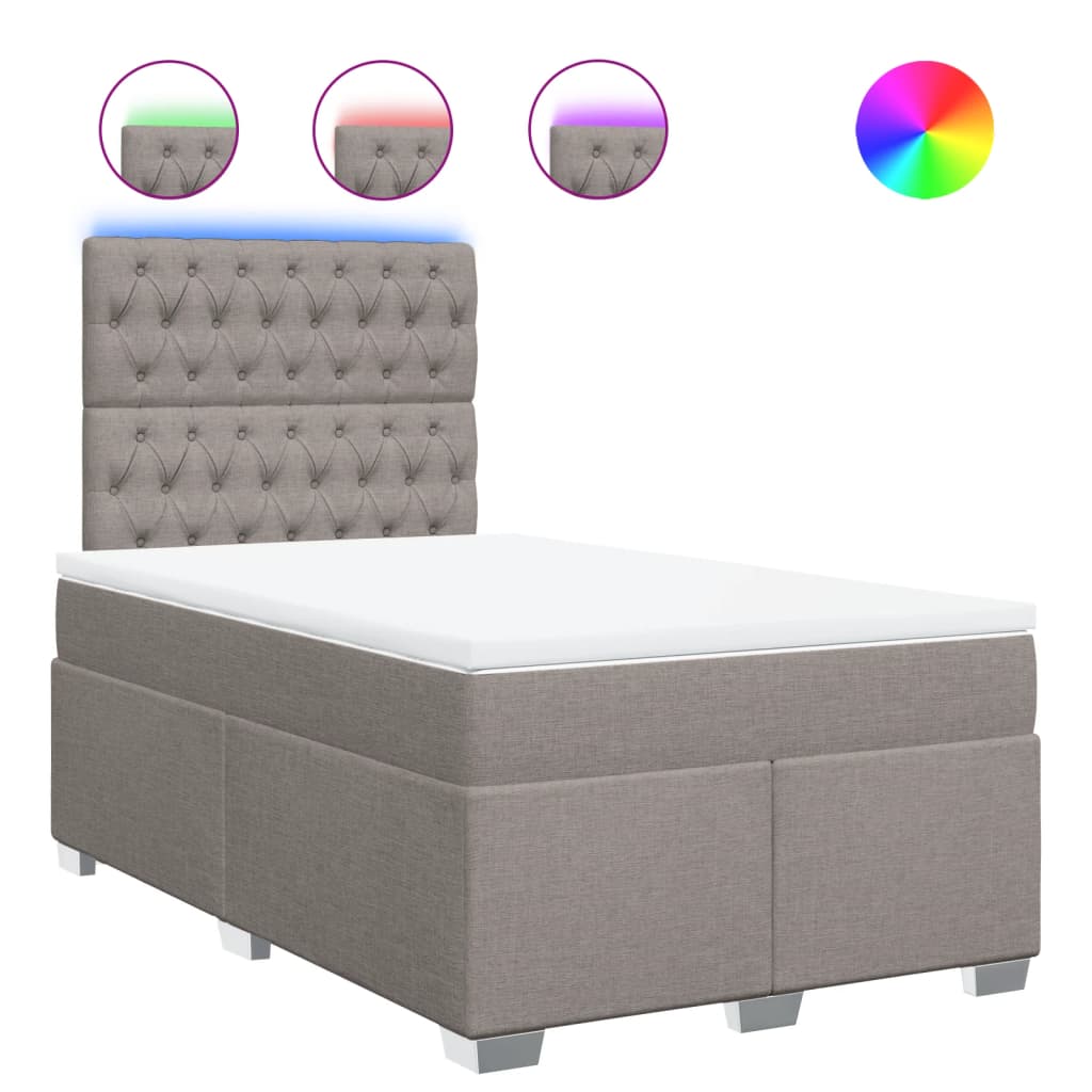 Boxspringbett mit Matratze Taupe 120x190 cm Stoff