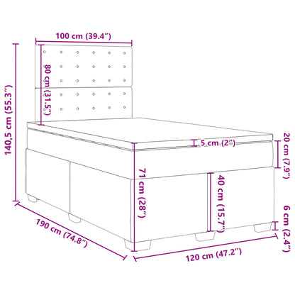 Boxspringbett mit Matratze Hellgrau 120x190 cm Stoff