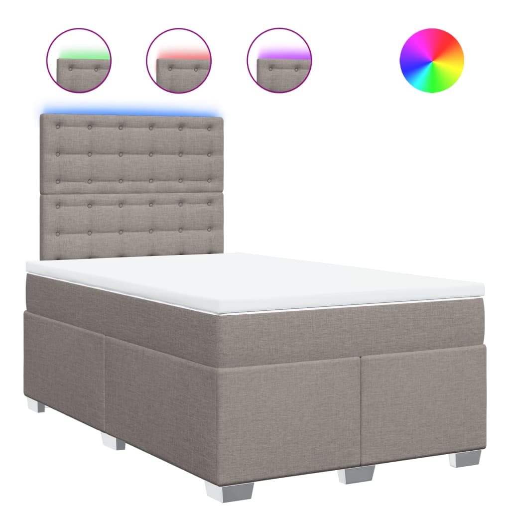Boxspringbett mit Matratze Taupe 120x190 cm Stoff