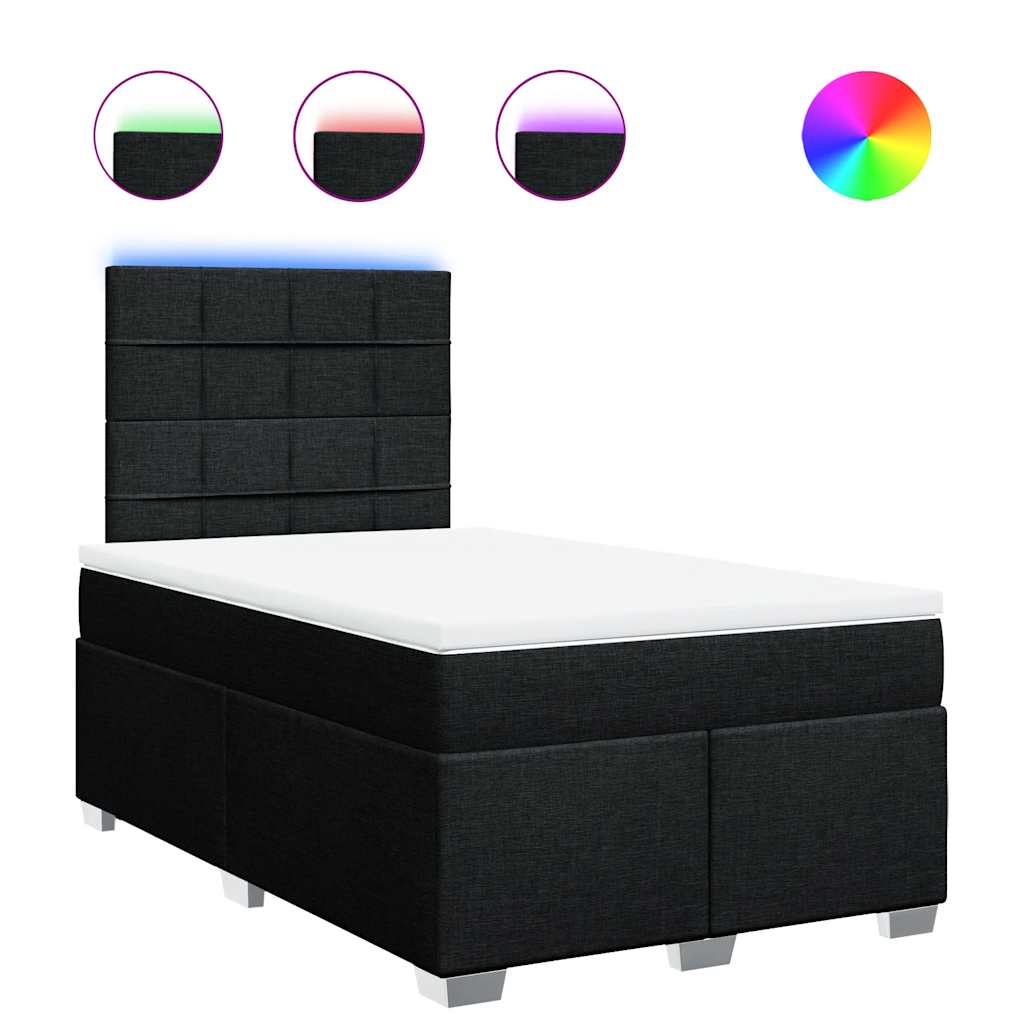 Boxspringbett mit Matratze Schwarz 120x200 cm Stoff