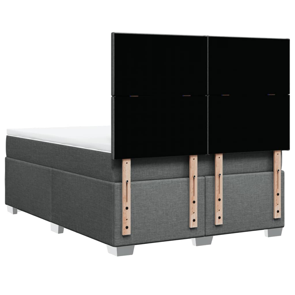 Boxspringbett mit Matratze Dunkelgrau 140x190 cm Stoff