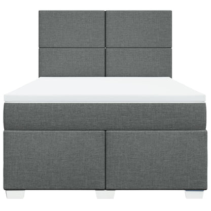 Boxspringbett mit Matratze Dunkelgrau 140x190 cm Stoff