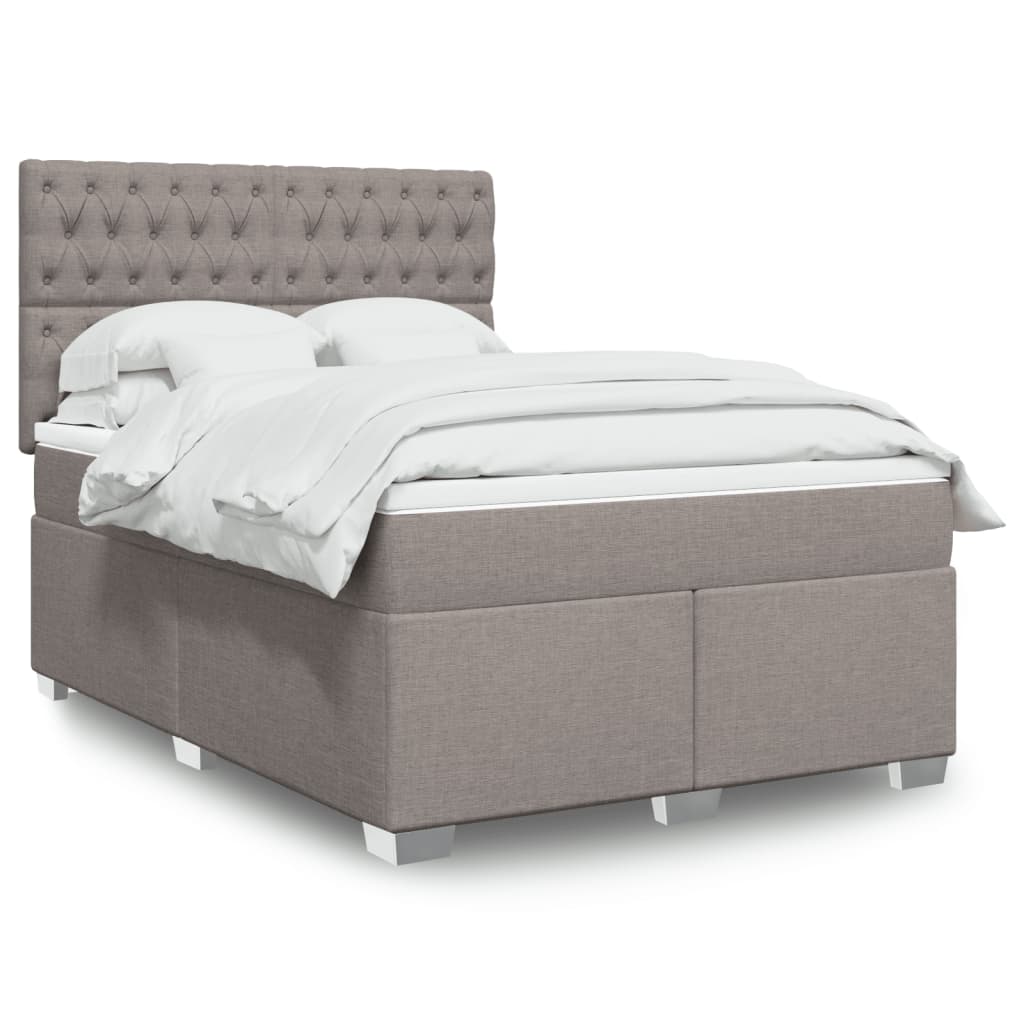 Boxspringbett mit Matratze Taupe 140x190 cm Stoff